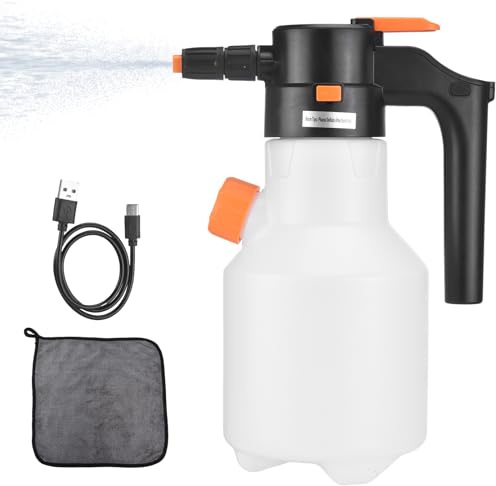 Sunydog 2L Elektrischer Schaumsprüher, Kabelloser, Batteriebetriebener Pumpsprüher für die Autoreinigung, Hausgarten, Dicker Schaum für Effektive Reinigung, Unter Druck Stehende Terrasse