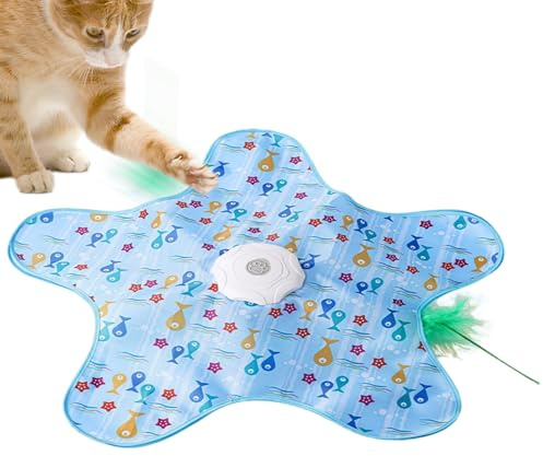 Interactive Cat Toy - Fast Moving Ball In Play Mat | Rechargeable Stimulating Kitten Enrichment Game | Mousetrap Cat Toy For Mental Stimulation Indoor Exercise Furniture Protection Boredom Relief