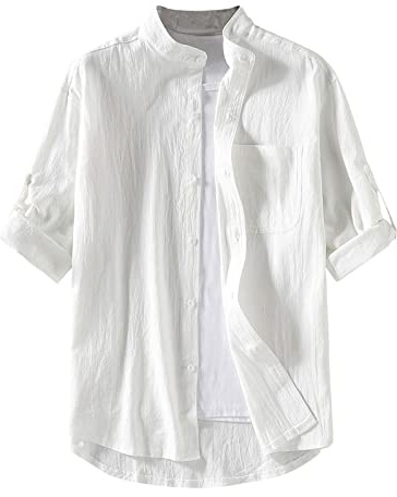 Camisa Hombre Camisas Lino Hombre Camisetas Basicas Chaqueta Americana Casual Camiseta Verano Sin Mangas Conjunto Vestir De Tallas Grandes Ropa Playa Blanca Manga Corta Slim Fit Personalizada 4XL