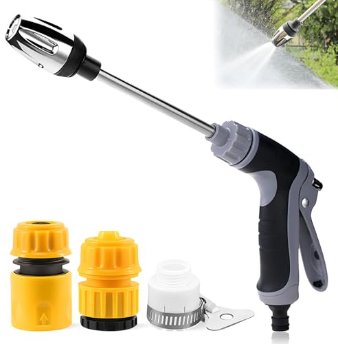 Power Jet Hochdruckpistole Powerjet Hochdruckpistole für Gartenschlauch, Water Hochdruckreiniger, Hochdruck Power Wasserpistole, Ideal Für Autowäsche, Garten & Terrasse (1 Satz)
