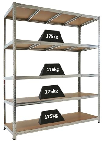 PROREGAL Schwerlastregal Taurus Verzinkt 180x150x60cm Gesamtlast 875kg Kellerregal, Steckregal, Garagenregal, Lagerregal