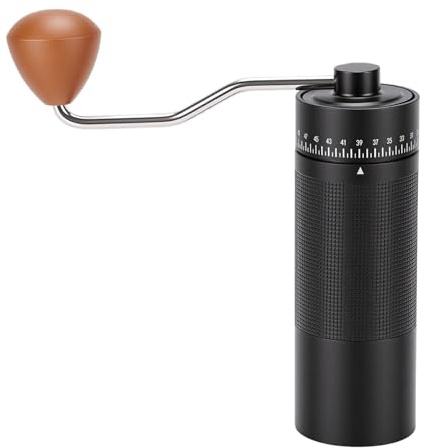 Haofy Molinillo de café Manual, Capacidad de 25 G, Molino de Granos de café Manual de Acero Inoxidable, Ajuste de Molienda Ajustable de 1 a 49 para Viajes, Camping, Hogar, Fresco