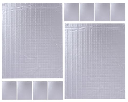 Hoement Lot de 10 Tapis Isolants en Coton 5mm pour Voiture et Camion, Isolation Phonique et Thermique pour Capot Moteur Argenté
