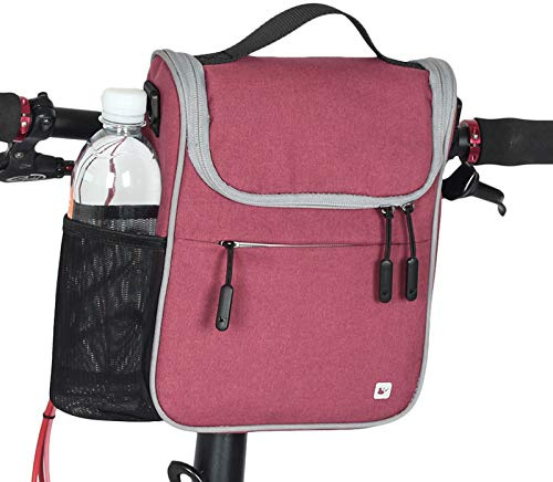 Selighting Lenkertasche für Fahrrad, MTB, wasserdicht, Fahrradtasche mit Regenhülle und Schultergurt, für Radfahren (Rosa)