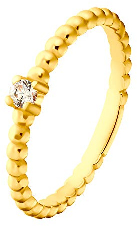 Heideman Ring Damen Elio Edelstahl mit Zirkonia weiß | Eleganter Ring für Frauen mit glitzerndem Stein in Silber oder Gold, hautfreundlich - schöne Geschenkidee für sie.