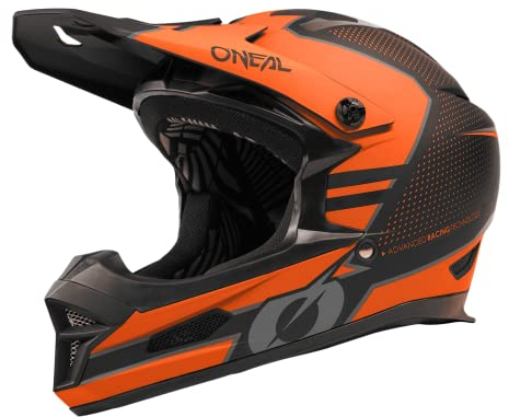 O'NEAL | Mountainbike-Helm | MTB Downhill | Robustes ABS, Ventilationsöffnungen für Luftstrom & Kühlung, ABS Außenschale | Fury Helmet Stage V.23 | Erwachsene | Schwarz Orange | Größe M
