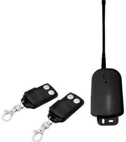 Kit receptor de exterior con 2 mandos a distancia 433 MHZ 12 24 V 2 canales receptor con 2 mandos a distancia bicanal con dos contactos mono o bistable adecuado para varios usos alimentados a 12-24 V