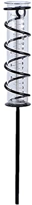 Regenmesser Metall Garten Glas Niederschlagsmesser Regenmesser Metallrahmen Frostsicher Gartendeko Glasmessbecher Glas Für Garten Regenwassermesser Für Rasen, Hof Und Garten Dekoration, Höhe 42.6cm