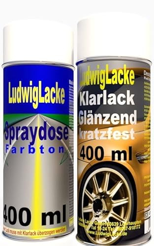 Ludwig Lacke Alabastergrau LY7X 8F für VW Spraydosen Set Autolack & Klarlack je 400ml