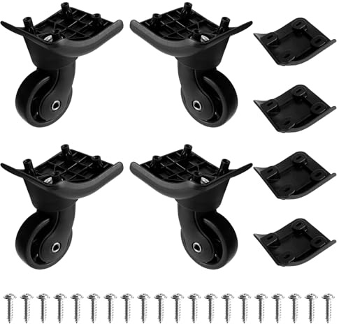 CAUTIOUS Koffer Rollen Koffer Räder Ersatzrollen Gepäckkoffer 2 Pair Kofferrollen Lenkrollen Links Rechts für Trolley Ersatzrollen Samsonite Koffer 49mm mit Schrauben Repair Element(W149)