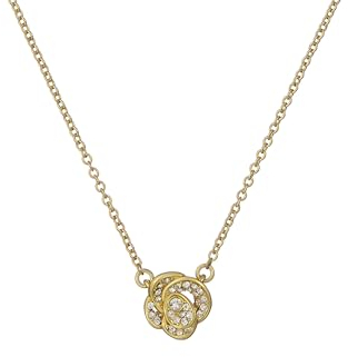 Ted Baker Florita Crystal Flower Pendant Necklace For Women (Gold/Crystal)