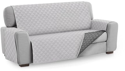 Textilhome Housse Canapé Malu 2 Places 110 cm Réversible Matelassée Clair | Protection optimale contre les taches, les poils d'animaux et l'usure quotidienne, avec un maintien confortable.