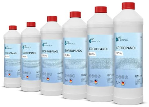 Isopropanol 99,9 % | technisches Lösungsmittel & Entfetter | Reinigungsalkohol (6x1 Liter)