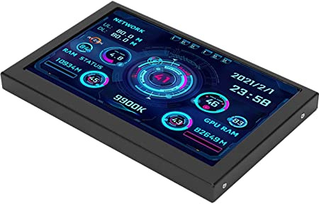 Elprico 5in IPS PC CPU RAM Data Monitor de Datos PC CPU GPU Pantalla de Temperatura USB C Tipo C Mini Monitor de Casos Mini ITX con Pantalla de Apagado Automático para el de Host en