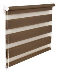 DOPPELROLLO DUOROLLO 70 CM BREIT 150 CM LANG HELLBRAUN MOCCA INKL. SEILZUG FENSTERROLLO KLEMMROLLO JALOUSIE