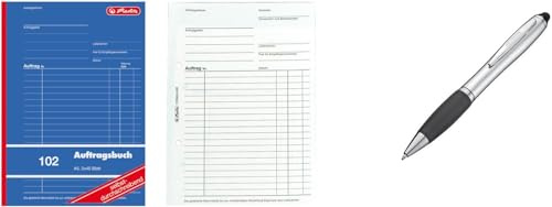 Auftragsbuch 102 / A5 / 2x 40 Blatt / selbstdurchschreibend + Touchpen Kugelschreiber