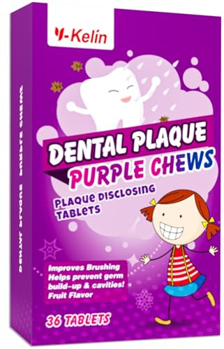 Dental Plaque Disclosing Tablets for Kids & Adults - Showing Plaque by Changing Color - Helps Teach Brushing Habits for Clean Teeth - 36 Count