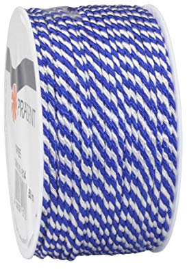 Präsent - Cinta de cordón Azul y Blanco, 50 m de Largo y 2 mm de Ancho