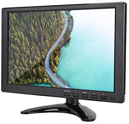 Bewinner Display LCD HD da 10,1 Pollici, Monitor Universale 1280x800 16:10, Supporto 1080P/HDMI/VGA/AV/BNC, Monitor Multifunzione LCD TFT a 130 ° per CCTV(UE)