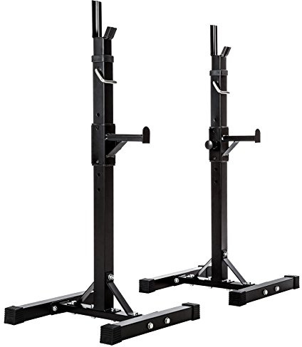 tectake® Skivstångsställning justerbar 12 nivåer, robust squat rack för hemmagym upp till 150 kg, stabil stålkonstruktion, halksäkert och säkert träningsställ för knäböj, bänkpress och styrketräning