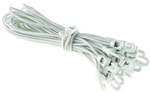 25 Stück Spanngummis weiß, 15, 20 oder 25 cm lang, 4 mm Durchmesser 25 cm