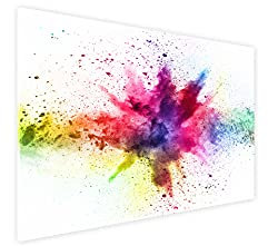 ALLboards Metallische Magnettafel HOLI-FESTIVAL FARBENFROH 60x40cm MetalBoards Memoboard für jede Art von Magneten Magnetpinnwand zum Beschriften + 2 Marker, 6 Magnete und Schwamm im Lieferumfang