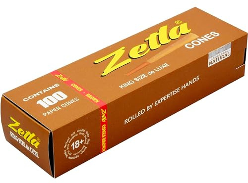 Zetla 100 Cones King Size Brown - Vorgedrehte Joint Tubes - Conische Tubes mit Filter (109 x 26 mm) - Joint Cones King Size - Vorgedrehte Papers