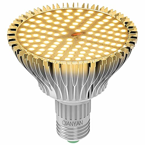 QIANYAN Lampadina orticola LED 80 W, lampada di crescita a spettro completo con 120 LED (bianco caldo 3000K) per piante da interno, giardino, serra e coltivazione vegetativa