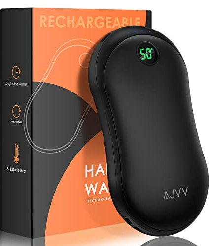 Hand Warmers Rechargeable, 10000mAh Electric Pocket Handwarmer with 3 Heat Levels Long Heating Reusable Hand Warmer/Power Bank 2S Fast Heating Heat Therapy for Winter Gift (03 Black)1