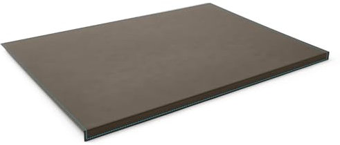 Eglooh - Calliope Deluxe - Schreibtischunterlage Leder Taupe Grau mit Kantenschutz cm 70x50 - Gewinkelte Schreibunterlage mit Aufbau aus Stahl, blaue Nähten und rutschfester Boden - Made in Italy