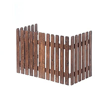 MERAXI Picket Fence Tall Wooden, Flexible Edgings Garden Fence Border for Lawn Flowerbeds Plant Borders Dog Barrier Splicable Decorative,Brown,160x55cm
