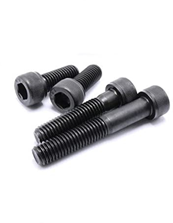 LAZIRO Boulon M7 à Six pans Creux vis à tête moletée boulons en Acier vis M7 x 25mm (5 pièces) Noir
