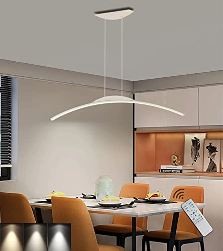 Moderno LED sala da pranzo luci a sospensione arco dimmerabile Bianco lampada a sospensione ufficio soffitto lampadario tavolo da pranzo lampada altezza regolabile soggiorno camera da letto 120cm/56W