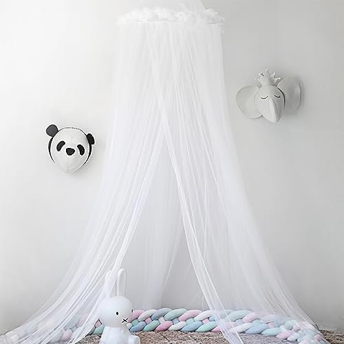 lmoikesz Leichtes und langlebiges Moskitonetz für effektiven Schutz. Baldachin Moskitonetz. Polyester Baby Himmelbett Baldachin, Weiss