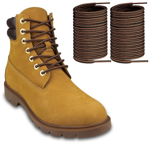 Endoto Cordones para Timberland Botas de Trabajo Senderismo Caza, Redondo Cordón de Repuesto Shoelaces Laces (Negro y Marrón,62 pulgadas)