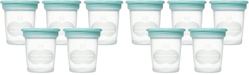 MAM | Pots de conservation – Lot de 10 pots de conservation (5 x 120 ml) – Récipients pour lait maternel et aliments bébé avec couvercle hermétique