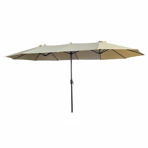 AKORD Sonnenschirm mit Kurbel Zwölfeckig TILIA | 270x460x245 cm Ampelschirm | Marktschirm Terrassenschirm Balkon Wasserdicht | Gartenschirm UV-Schutz |