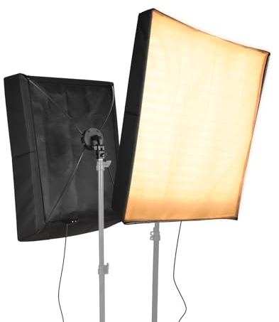 Andoer Esterilla de luz LED de 40 x 60 cm, panel LED flexible de 3000 K – 6500 K, regulable, kit de iluminación de fotografía con softbox, mando a distancia para YouTube, TikTok Zoom, fotografía,