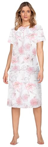 e.Femme® Kate 2348 Chemise de nuit à manches courtes pour femme 100 % coton, 38
