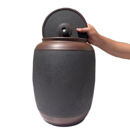 Porcelain Chinese Retro Ceramic Jar, Ceramic Rice And Grain Storage Container With Lid, Rice Bucket, Grains Storage Containe, Sweet Fruit Dispenser, Used For Storing Water, Tea, Candy(Water jar-30L)