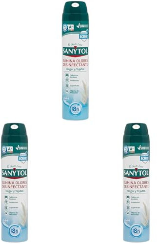 Ambientador sanytol desinfectante para hogar y tejidos spray bote de 300 ml (Paquete de 3)