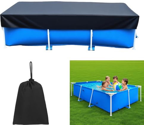 8.5 x 5.6Ft Rectangular Pool Cover for Above Ground Pool, Heavy-Duty Waterproof Dustproof Solar Cover, Winter Pool Cover, 102 in x 67 in Swimming Pool Cover, Strong Tear Resistant and Fade Resistant