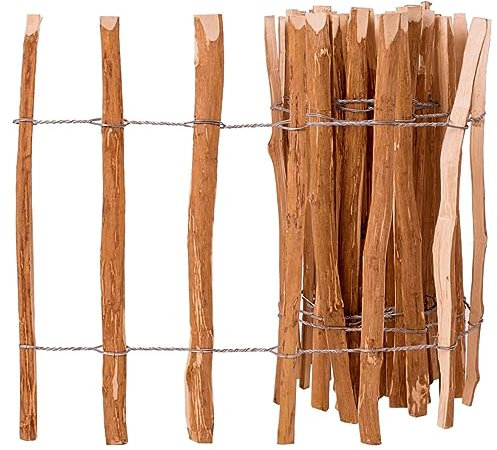 Tidyard Staket hasselnötsträ 60 x 500 cm dekorativt trädgårdsstaket växtskydd, utomhus, bakgård stil A