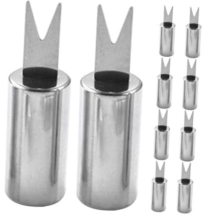 HOLIDYOYO 10pezzi Forchette Acciaio Inossidabile Per Bbq Supporti Per Spiedini Per Grigliate Di Mais Salsicce e Frutta Utensili Da Cucina Versatili e Facili Pulire