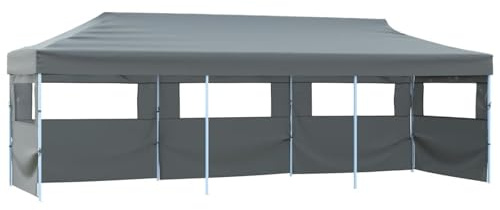 Xichuzi Faltzelt Partyzelt Pop-Up mit 5 Seitenwänden 3x9 m Anthrazit, Pavillon, Faltpavillon, Canopy, Gartenpavillon, Rennzelt, Partyzelt, Arbeitszelt, Canopy Tent - 44981