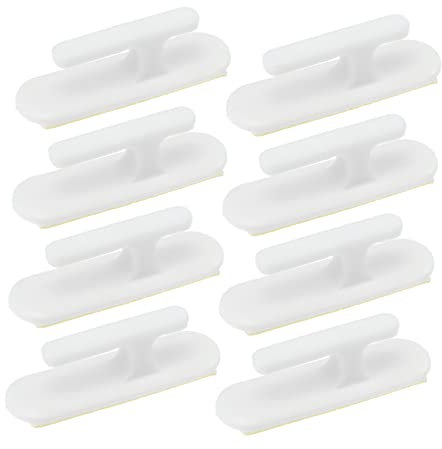 Mipcase Curtain Rope Cleat Hooks 8pcs White Plastic for Blind Cord