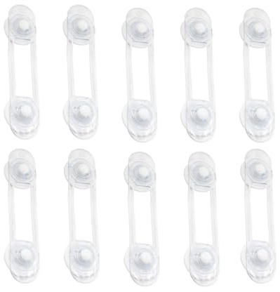 10 Stück Sicherung für Schränke & Schubladen – 11 cm verstellbar – mit 3M Klebstoff – ohne Bohren, rückstandslos entfernbar – BPA-frei – für Kühlschrank, Waschmaschine, Toilette