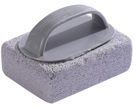 Pool Lime Stone - Pool Cleaning Brick, Pumice Scrubber Block, Multi- Pumice Cleaner with Handle for Pool Tiles and Grout, Concrete Wall Scrubbing Tool for Removing Stains