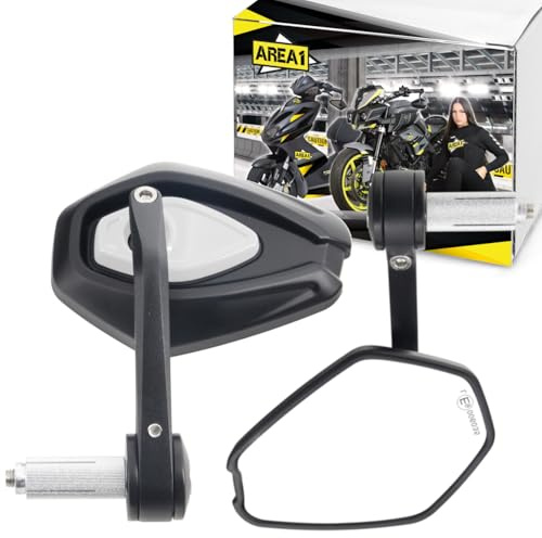 Area1 Motorrad Lenkerendenspiegel Spiegel Set kompatibel mit Z650 (2020-) Performance, Sport, Z650 (17-19) (V88)