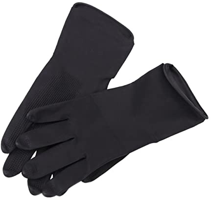 iplusmile 5 Pairs Non Slip Latex Hair Dye Gloves Reusable Thickened Barber Hand Protectors for Hair Salon Coloring and Styling Medium for Women and Men